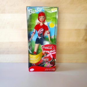 NIB Collectible 2001 Coca-Cola Barbie Doll Skate Safe Special Skateboard Edition